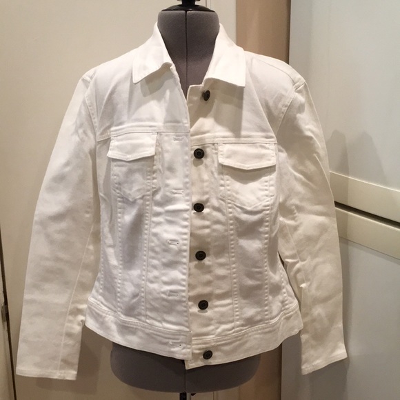 talbots white denim jacket